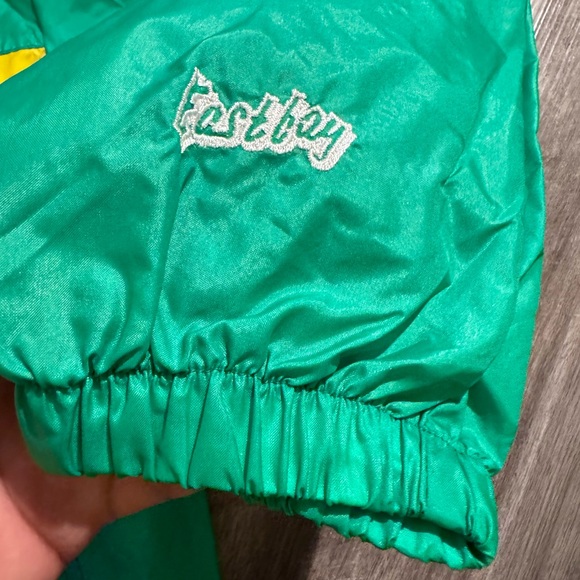 VTG Eastbay Jacket Mens LGreen Yellow Windbreaker Track Embroidered Zip Rare - Picture 9 of 9
